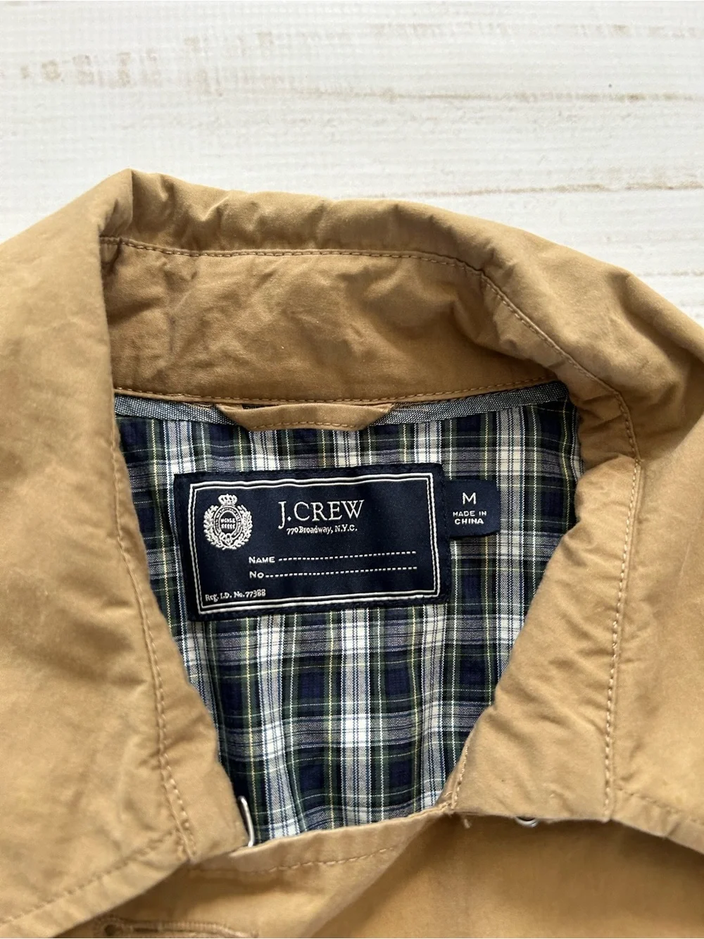 J. Crew Khaki Tan Double-Breasted Trench Coat